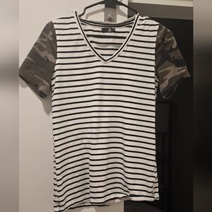 Women's Camo/Striped Tee